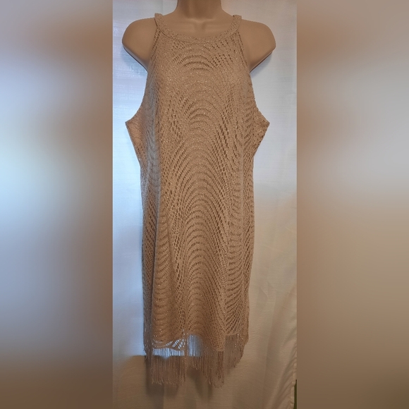 Giani Bernini Tan Ribbed Halter Sheath Dress - Picture 3 of 11